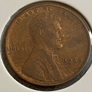 Vintage 1928 Lincoln Wheat One Cent Coin